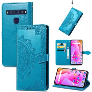 For TCL 10L Mandala Flower Embossed Horizontal Flip Leather Phone Case(Blue) (OEM)