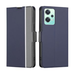 For OnePlus Nord CE 2 Lite 5G Twill Texture Side Button Leather Phone Case(Blue) (OEM)
