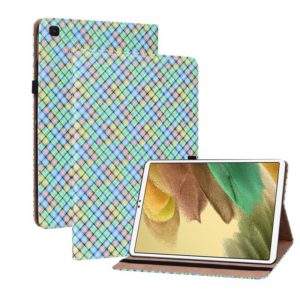 For Samsung Galaxy Tab A7 Lite T220 8.4 Color Weave Leather Tablet Case with Holder(Rainbow) (OEM)