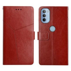 For Motorola Moto G31 / G41 Y Stitching Horizontal Flip Leather Phone Case(Brown) (OEM)