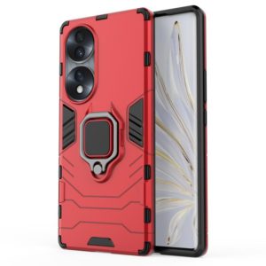 For Honor 70 5G Shockproof PC + TPU Phone Case with Magnetic Ring Holder(Red) (OEM)