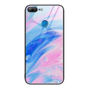 For Honor 9 Lite Marble Pattern Glass Protective Phone Case(Pink) (OEM)