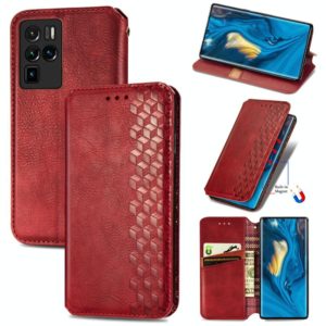 For ZTE nubia Z30 Pro Cubic Grid Pressed Horizontal Flip Magnetic PU Leather Case with Holder & Card Slots & Wallet(Red) (OEM)