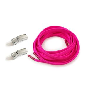 1 Pair SLK28 Metal Magnetic Buckle Elastic Free Tied Laces, Style: Silver Magnetic Buckle+Rose Red Shoelaces (OEM)