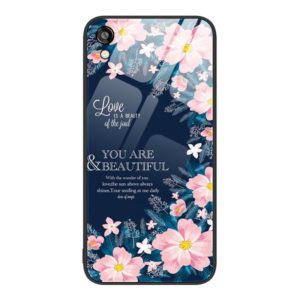 For Honor Play 3e Colorful Painted Glass Phone Case(Flower) (OEM)