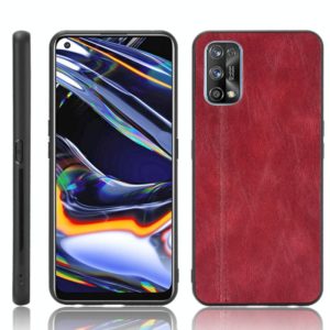 For OPPO Realme 7 Pro Shockproof Sewing Cow Pattern Skin PC + PU + TPU Case(Red) (OEM)
