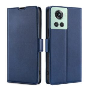 For OnePlus Ace/10R Ultra-thin Voltage Side Buckle Horizontal Flip Leather Phone Case(Blue) (OEM)