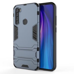 For Xiaomi Redmi Note 8T Shockproof PC + TPU Protective Case with Invisible Holder(Navy Blue) (OEM)