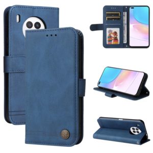 For Huawei Nova 8i / Honor 50 Lite Skin Feel Life Tree Metal Button Horizontal Flip Leather Phone Case(Blue) (OEM)