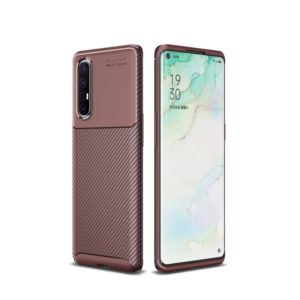 For OPPO Reno 3 Pro Carbon Fiber Texture Shockproof TPU Case(Brown) (OEM)