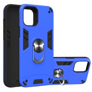 For iPhone 12 Pro Max 2 in 1 Armour Series PC + TPU Protective Case with Ring Holder(Dark Blue) (OEM)
