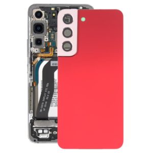 For Samsung Galaxy S22 5G SM-S901B Battery Back Cover with Camera Lens Cover (Red) (OEM)