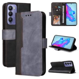 For Tecno Camon 18/18 P Stitching-Color Horizontal Flip Leather Case(Grey) (OEM)