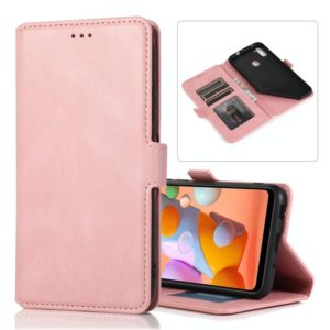 For Samsung Galaxy A11 Retro Magnetic Closing Clasp Horizontal Flip Leather Case with Holder & Card Slots & Photo Frame & Wallet(Rose Gold) (OEM)