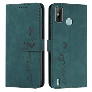 For Tecno Spark 6 Go/Spark Go 2020 Skin Feel Heart Pattern Leather Phone Case(Green) (OEM)