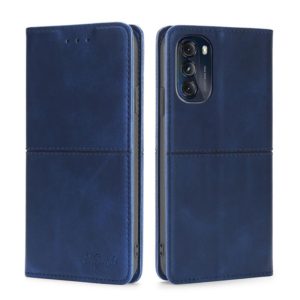 For Motorola Moto G 5G 2022 Cow Texture Magnetic Horizontal Flip Leather Phone Case(Blue) (OEM)