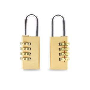 Four-digit Brass Code Padlock Security Gym Door Lock, Size:73 x 30 x 16 mm(Brass) (OEM)