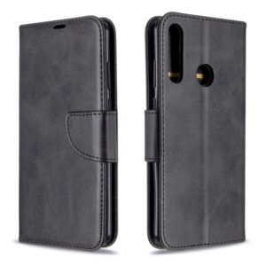 For Huawei Y6P Retro Lambskin Texture Pure Color Horizontal Flip PU Leather Case with Holder & Card Slots & Wallet & Lanyard(Black) (OEM)