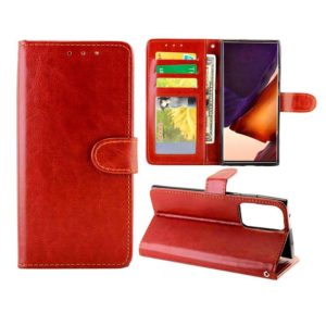 For Samsung Galaxy Note20 Ultra 5G Crazy Horse Texture Leather Horizontal Flip Protective Case with Holder & Card Slots & Wallet & Photo Frame(Brown) (OEM)