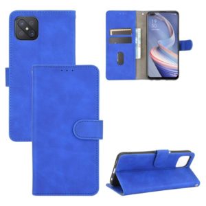 For OPPO A92s Solid Color Skin Feel Magnetic Buckle Horizontal Flip Calf Texture PU Leather Case with Holder & Card Slots & Wallet(Blue) (OEM)