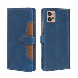 For Motorola Moto G32 4G Skin Feel Magnetic Buckle Leather Phone Case(Blue) (OEM)
