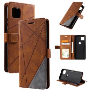 For Motorola Moto G 5G Skin Feel Splicing Horizontal Flip Leather Case with Holder & Card Slots & Wallet & Photo Frame(Brown) (OEM)