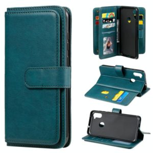 For Samsung Galaxy A11 Multifunctional Magnetic Copper Buckle Horizontal Flip Solid Color Leather Case with 10 Card Slots & Wallet & Holder & Photo Frame(Dark Green) (OEM)