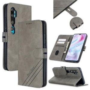 For Xiaomi CC9 Pro / Note 10 Pro Stitching Style 2-Color Cow Texture Horizontal Flip PU Leather Case with Holder & Card Slot & Lanyard(Gray) (OEM)