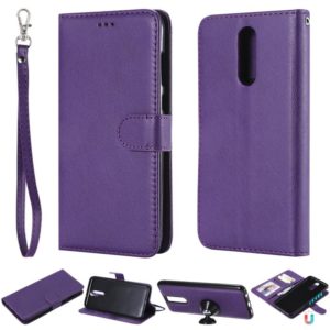 For Huawei Mate 10 Lite Solid Color Horizontal Flip Protective Case with Holder & Card Slots & Wallet & Photo Frame & Lanyard(Purple) (OEM)