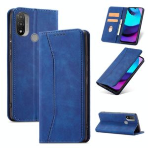 For Motorola Moto E20 / E30 Magnetic Dual-fold Leather Phone Case(Blue) (OEM)