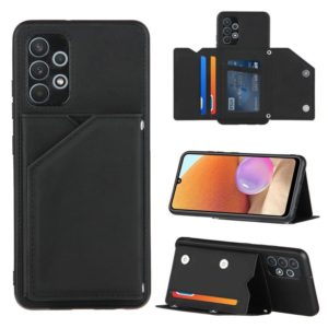 For Samsung Galaxy A32 4G (EU Version) Skin Feel PU + TPU + PC Back Cover Shockproof Case with Card Slots & Holder & Photo Frame(Black) (OEM)