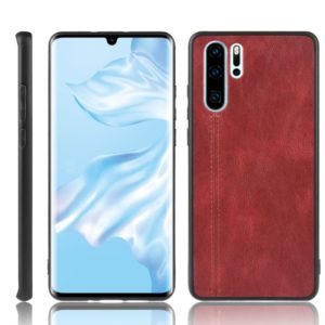 For Huawei P30 Pro Shockproof Sewing Cow Pattern Skin PC + PU + TPU Case(Red) (OEM)