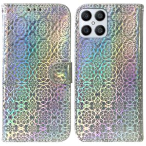 For Honor X8 Colorful Magnetic Buckle Leather Phone Case(Silver) (OEM)