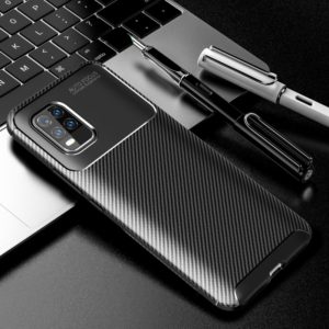 For Xiaomi Mi 10 Lite 5G Carbon Fiber Texture Shockproof TPU Case(Black) (OEM)