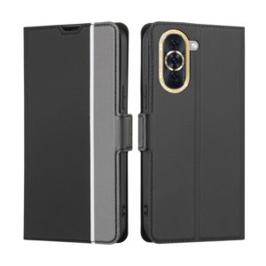 For Huawei nova 10 Twill Texture Side Button Leather Phone Case(Black) (OEM)