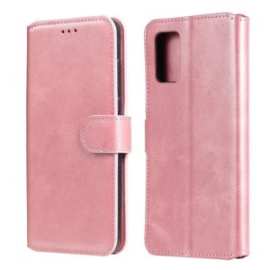 For Samsung Galaxy A02s (EU Version) Classic Calf Texture PU + TPU Horizontal Flip Leather Case with Holder & Card Slots & Wallet(Rose Gold) (OEM)