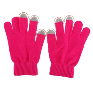 Three Fingers Touch Screen Gloves, For iPhone, Galaxy, Huawei, Xiaomi, HTC, Sony, LG and other Touch Screen Devices(Magenta) (OEM)