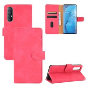 For OPPO Reno3 Pro 5G Solid Color Skin Feel Magnetic Buckle Horizontal Flip Calf Texture PU Leather Case with Holder & Card Slots & Wallet(Rose Red) (OEM)