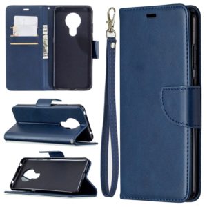 For Nokia 5.3 Retro Lambskin Texture Pure Color Horizontal Flip PU Leather Case with Holder & Card Slots & Wallet & Lanyard(Blue) (OEM)