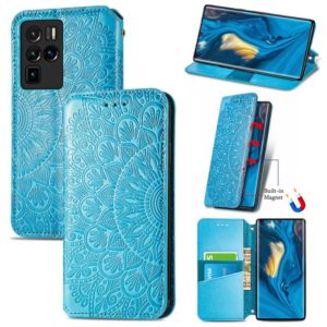 For ZTE nubia Z30 Pro Blooming Mandala Embossed Pattern Magnetic Horizontal Flip Leather Case with Holder & Card Slots & Wallet(Blue) (OEM)