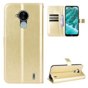 For Nokia C30 Crazy Horse Texture Horizontal Flip Leather Case with Holder & Card Slots & Lanyard(Gold) (OEM)