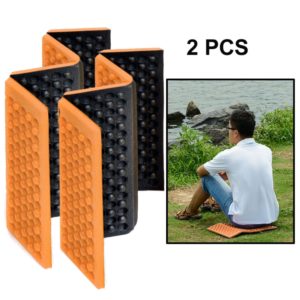 2 PCS Portable Folding Cellular Massage Cushion Outdoors Damp Proof Picnic Seat Mats EVA Pad(Orange) (OEM)