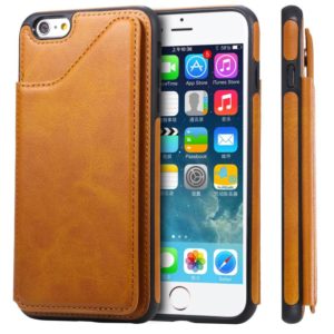 For iPhone 6 Plus Shockproof Calf Texture Protective Case with Holder & Card Slots & Frame(Brown) (OEM)