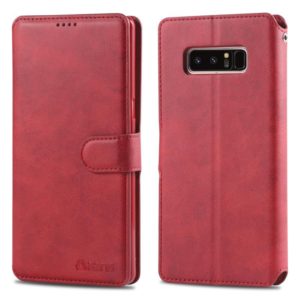 For Galaxy Note 8 AZNS Calf Texture Magnetic Horizontal Flip PU Leather Case with Holder & Card Slots & Photo Frame(Red) (AZNS) (OEM)