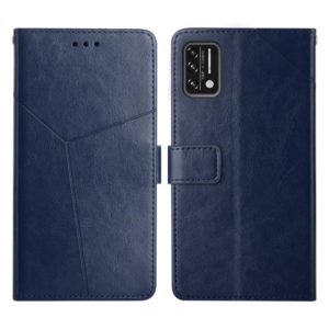 For UMIDIGI A7S Y Stitching Horizontal Flip Leather Phone Case(Blue) (OEM)