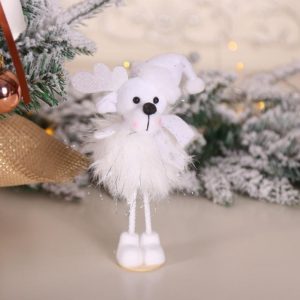 2 PCS Christmas Decorations Silver Silk Plush Standing Doll Window Snowman Decoration(TS40 Bear) (OEM)