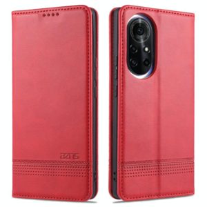 For Huawei nova 8 Pro 5G AZNS Magnetic Calf Texture Horizontal Flip Leather Case with Card Slots & Holder & Wallet(Red) (AZNS) (OEM)