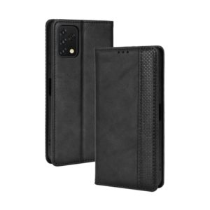 For Umidigi A11s Magnetic Buckle Retro Texture Leather Phone Case(Black) (OEM)
