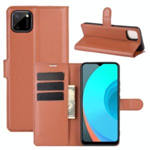 For OPPO Realme C11 Litchi Texture Horizontal Flip Protective Case with Holder & Card Slots & Wallet(Brown) (OEM)