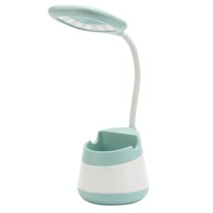 USB Charging LED Desk Light Eye Protection Lamp with Pen Holder and Phone Holder(CS276-3 Green) (OEM)